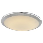 Cermack St Slim Round Ceiling Light Fixture - Polished Chrome / Frosted