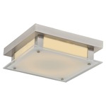Cermack St Square Diffuser Ceiling Light Fixture - Brushed Nickel / Frosted