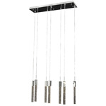 Glacier Linear Multi Light Pendant - Polished Chrome / Clear Bubble