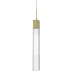 Glacier Pendant - Brushed Brass / Clear Bubble