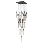 Glacier Square Multi Light Pendant - Dark Bronze / Clear Bubble