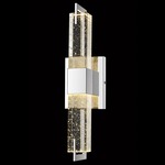 Glacier Rectangular Wall Sconce - Polished Nickel / Clear Bubble