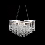 Hollywood Boulevard Round Chandelier - Polished Nickel / Clear