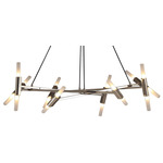 Manhattan Ave Linear Chandelier - Polished Nickel / Frosted