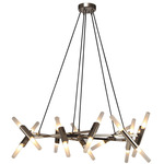 Manhattan Ave Chandelier - Polished Nickel / Frosted
