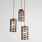 Tempest LED Round Multi Light Pendant - Flat Bronze / Frosted Glass
