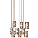 Tempest LED Square Multi Light Pendant - Flat Bronze / Frosted Glass