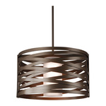 Tempest LED Drum Pendant - Flat Bronze / Frosted Glass