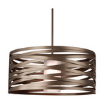 Tempest LED Drum Pendant - Flat Bronze / Frosted Glass