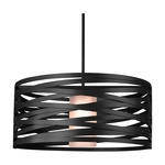 Tempest LED Drum Pendant - Matte Black / Frosted Glass