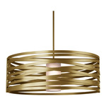 Tempest LED Drum Pendant - Gilded Brass / Frosted Glass