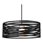 Tempest LED Drum Pendant - Matte Black / Frosted Glass