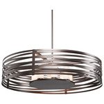 Tempest LED Drum Pendant - Flat Bronze / Frosted Glass