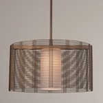 Downtown Mesh Frosted Shade Pendant - Flat Bronze / Frosted