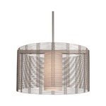 Downtown Mesh Frosted Shade Pendant - Metallic Beige Silver / Frosted
