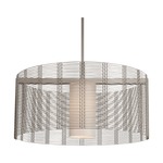 Downtown Mesh Frosted Shade Pendant - Metallic Beige Silver / Frosted