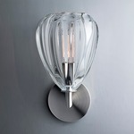 Barnacle Cone Elbow Wall Sconce - Satin Nickel / Clear