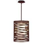 Tempest Large Pendant - Flat Bronze / Frosted Glass
