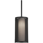 Uptown Mesh LED Rod Pendant - Matte Black / Frosted