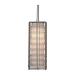 Downtown Mesh w/ Frosted Glass Pendant - Beige Silver / Frosted