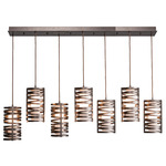 Tempest LED Linear Multi Light Pendant - Flat Bronze / Frosted Glass