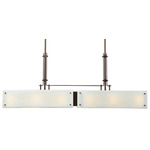 Urban Loft Trestle LED Linear Pendant - Flat Bronze / Ivory Wisp