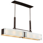 Urban Loft Trestle LED Linear Pendant - Flat Bronze / Ivory Wisp