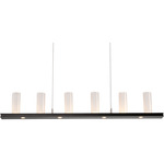 Carlyle Corona Linear Pendant - Matte Black / Frosted Seeded