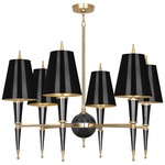 Versailles Painted Shade Chandelier - Polished Brass / Black