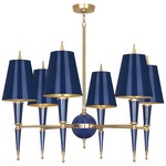 Versailles Painted Shade Chandelier - Polished Brass / Navy