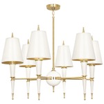 Versailles Painted Shade Chandelier - Polished Brass / White