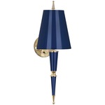 Versailles Metal Shade Wall Sconce - Overstock - Modern Brass / Navy