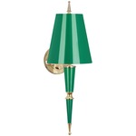 Versailles Metal Shade Wall Sconce - Overstock - Modern Brass / Emerald