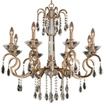 Valencia Chandelier - Brushed Champagne Gold / Firenze Clear