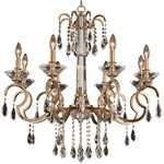 Valencia Chandelier - Brushed Champagne Gold / Firenze Clear