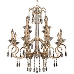 Valencia Chandelier - Brushed Champagne Gold / Firenze Clear