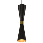 Milo Mini Pendant - Vintage Brass / Matte Black / Matte Black