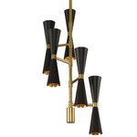 Milo Foyer Pendant - Vintage Brass / Matte Black / Matte Black