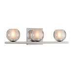 Corona Bathroom Vanity Light - Chrome / Clear