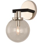 Cameo Wall Light - Matte Black / Polished Nickel / Clear