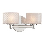 Willow Bathroom Vanity Light - Chrome / Woven Basket Glass