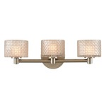 Willow Bathroom Vanity Light - Satin Nickel / Woven Basket Glass