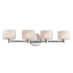 Willow Bathroom Vanity Light - Chrome / Woven Basket Glass