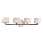 Willow Bathroom Vanity Light - Chrome / Woven Basket Glass