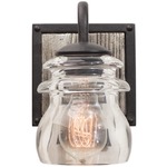 Bainbridge Wall Light - Black Iron / Clear