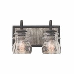 Bainbridge Bathroom Vanity Light - Black Iron / Clear