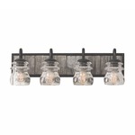 Bainbridge Bathroom Vanity Light - Black Iron / Clear