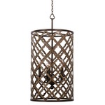 Whittaker Foyer Pendant - Brownstone / Painted Weathered Wood