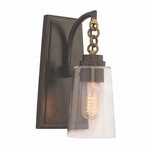 Dillon Wall Light - Milled Iron / Clear