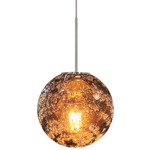 Ambra Pendant - Satin Nickel / Amber